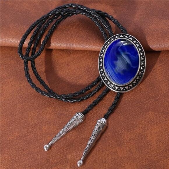 Bolo Tie Leather Necktie, 07 - Picture 1 of 6